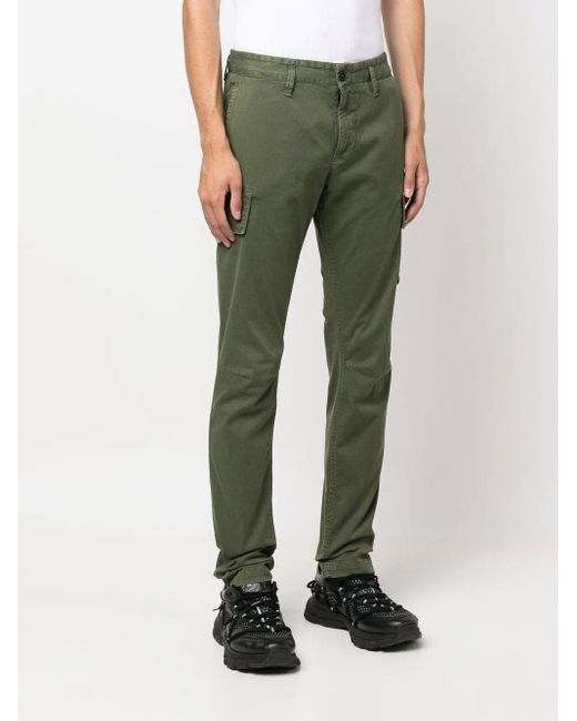 Stone Island Green Logo Details Tooling Casual Pants for men