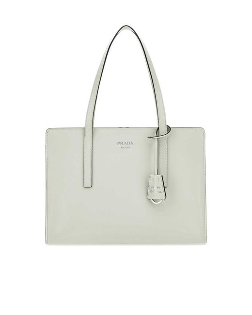 Prada White Logo Handbag