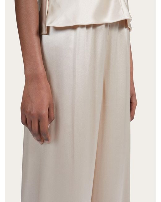 Ferragamo Natural Loose Waist Casual Pants