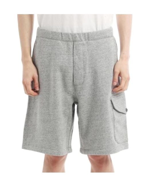 C P Company Gray Elastic-Waist Shorts for men