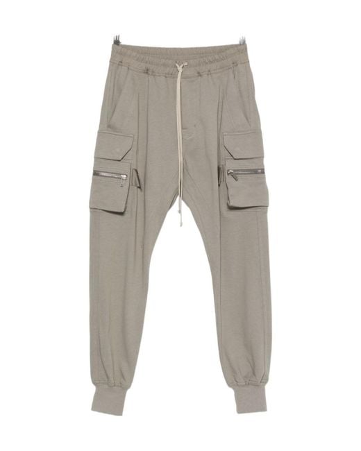 Rick Owens Gray Drawstring Sweatpants for men