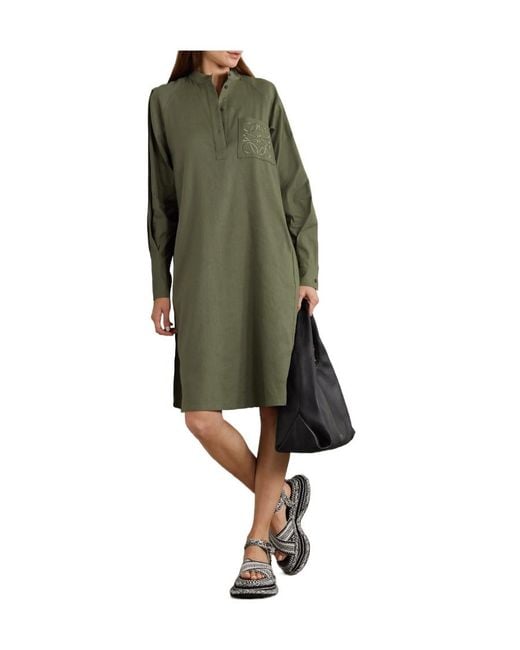 Loewe Green Anagram Tunic Dress
