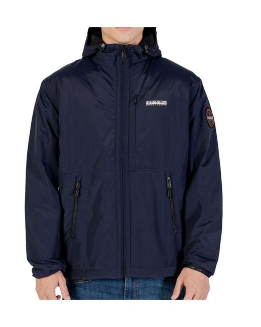 Napapijri Blue Hooded Jacket for men