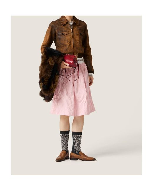 Miu Miu Brown Waxed Suede Leather Jacket