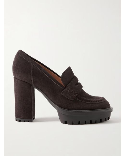 Gianvito Rossi Brown 70 Suede Pumps