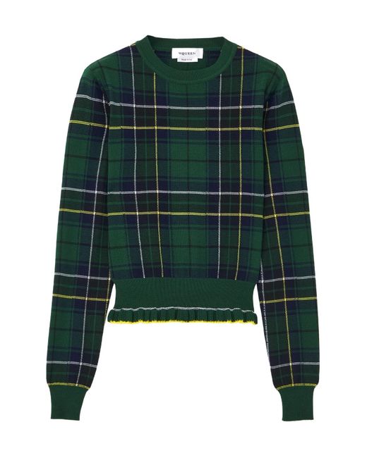 Alexander McQueen Green Wool Tartan Sweater