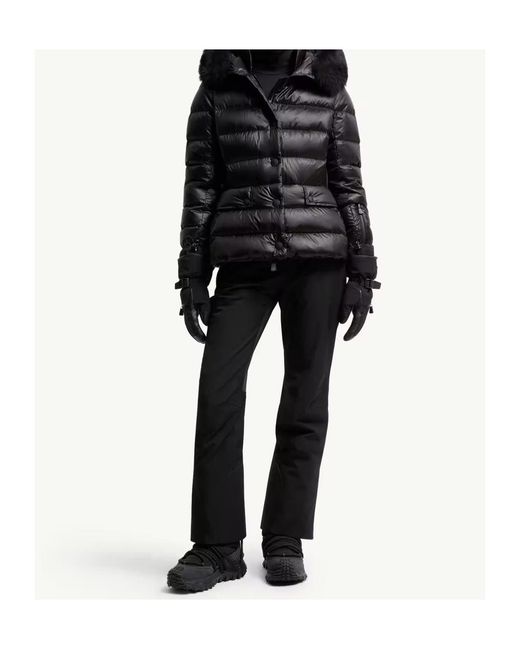 Moncler Black Grenoble Armoniques Hooded Shearling-Trimmed Down Ski Jacket