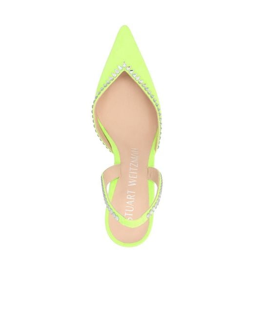 Stuart Weitzman Green Gemcut Xcurve 85Mm Slingback Pumps