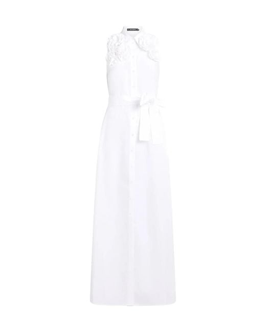 Karl Lagerfeld White Floral Appliqu Maxi Dress