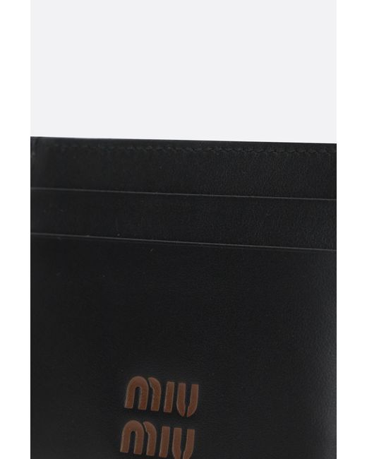 Miu Miu Black Smooth Leather Card Case