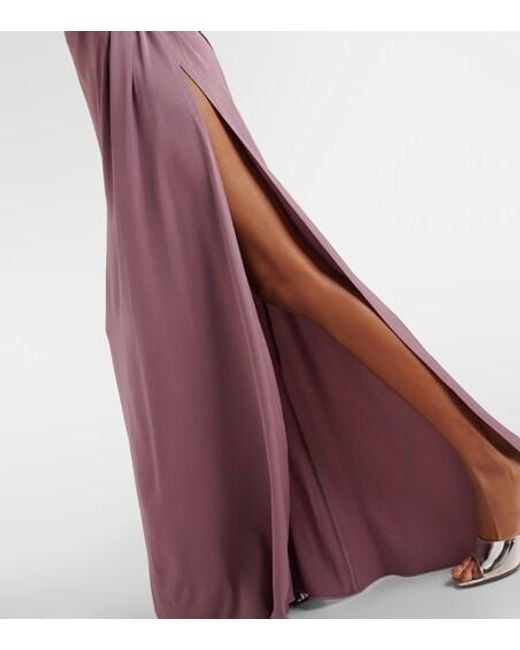 Alex Perry Purple Strapless Satin Crepe Gown