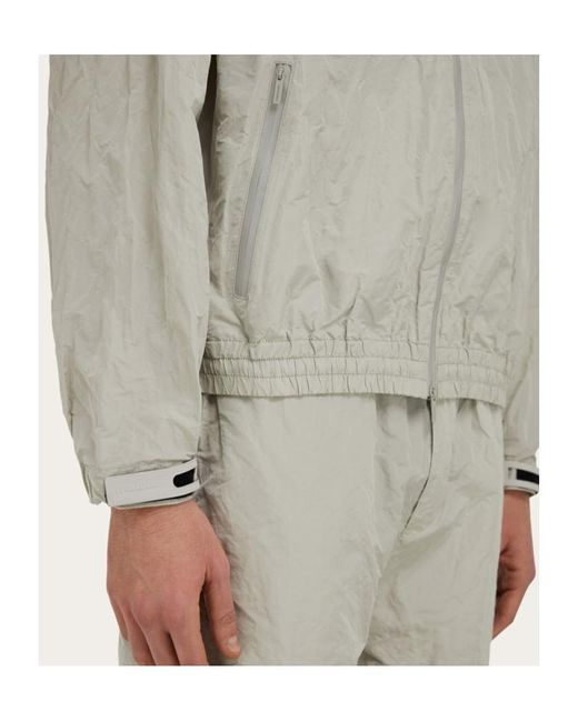 Ferragamo Gray Ferragamo Hooded Windbreaker Jacket for men