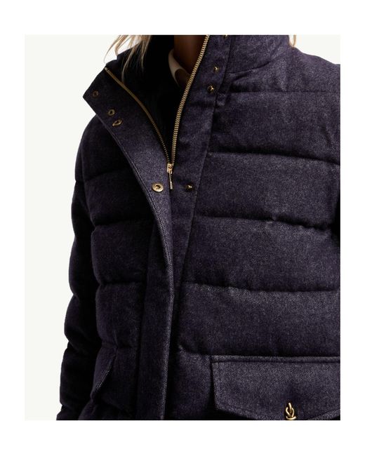 Moncler Blue Bessettez Cotton Short Down Jacket