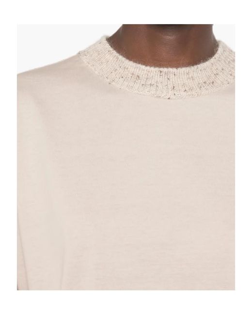 Fabiana Filippi Natural Ribbed-Collar T-Shirt
