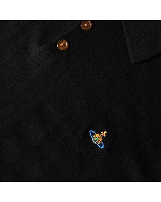 Vivienne Westwood Black Solid Short-Sleeve Polo Shirt for men