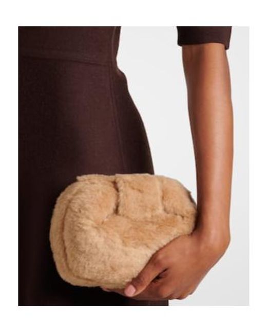 Gabriela Hearst Natural Soft Demi Faux Shearling Clutch