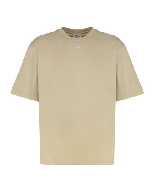Off-White c/o Virgil Abloh Natural Arrow Crewneck T-Shirt for men