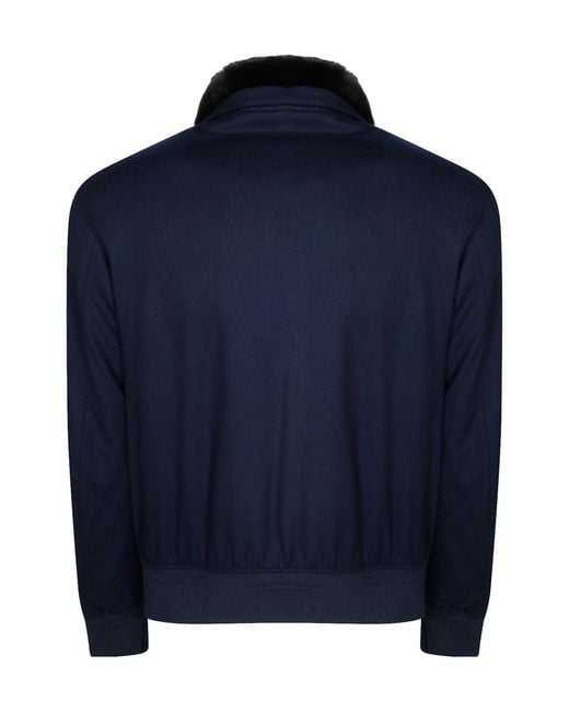 Montecore Blue Zip-Up Bomber Jacket for men