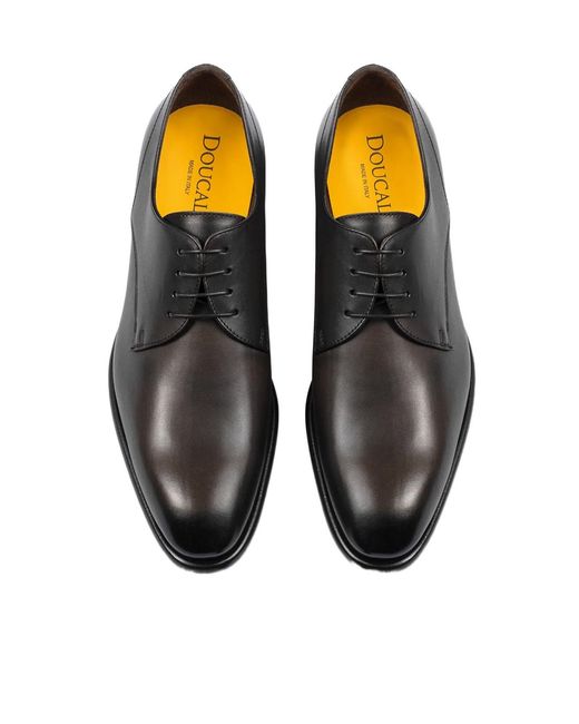Doucal's Brown Dark Leather Lace-Up for men