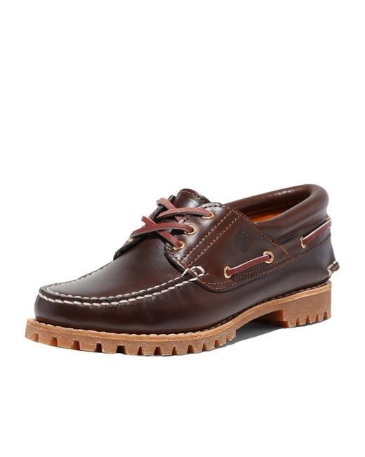 Timberland Brown Noreen 3-Eye Lug Handsewn Boat Shoes
