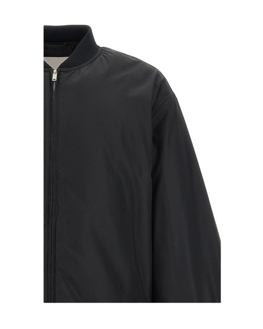 Jil Sander Black Zip-Up Drawstring-Hem Bomber Jacket for men