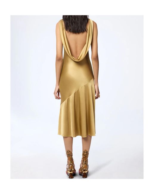 Nina Ricci Yellow Open-Back Midi Dress