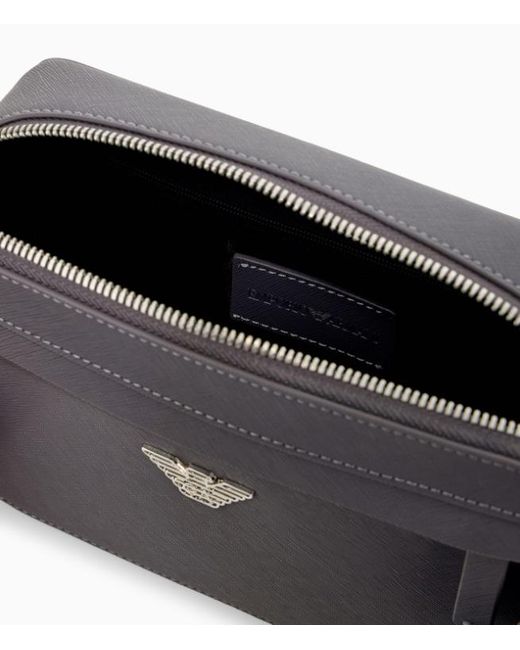 Emporio Armani Blue Asv Eagle Plate Mini Camera Bag for men
