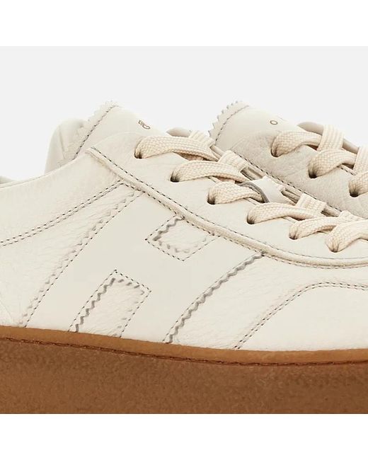 Hogan White Cool H Patch Sneakers