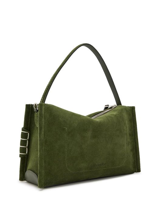 J.W. Anderson Green Loafer Suede Shoulder Bag
