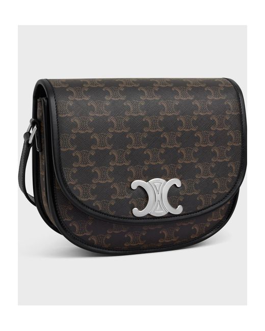 Céline Black Medium Besace Triomphe for men