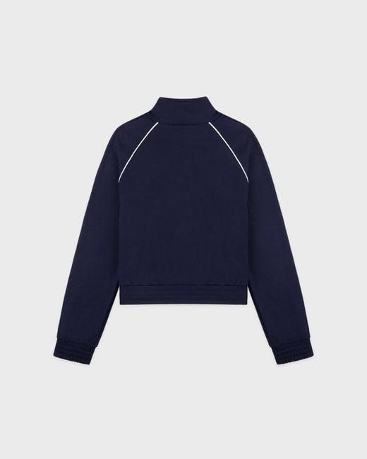 Sporty & Rich Blue Long-Sleeve Zip-Up Sweatshirt