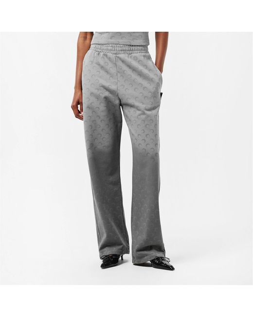 MARINE SERRE Gray Moon Pattern Sweatpants