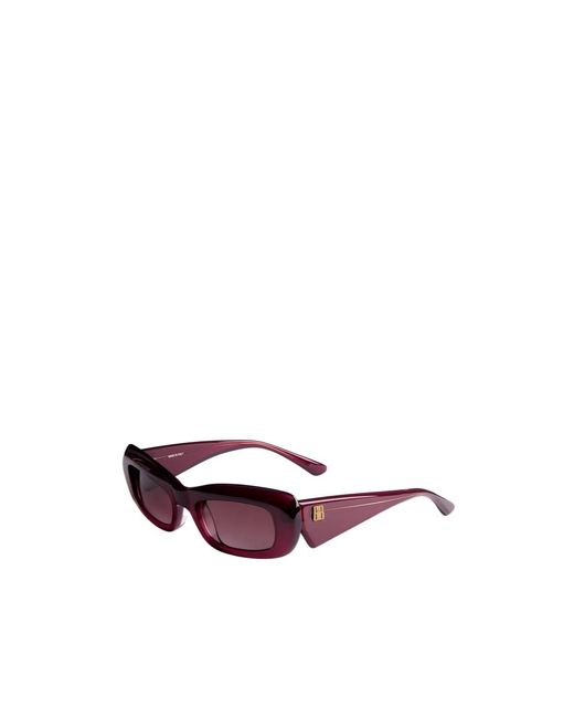 Balenciaga Purple Eyewear Diva Rectangle Frame Sunglasses