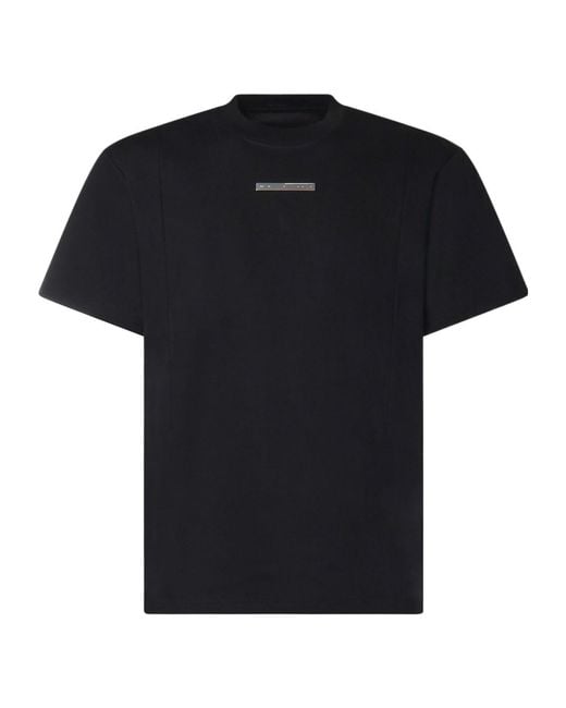 HELIOT EMIL Black Crew Neck Short-Sleeved T-Shirt for men