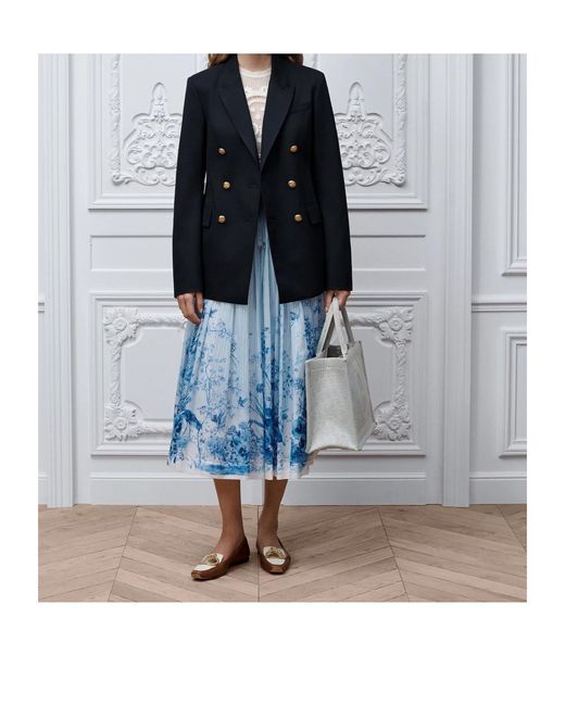 Dior Blue Iviera Mid-Length Flared Skirt