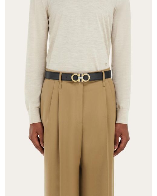 Ferragamo White Ferragamo Reversible Gancini Switch Buckle Belt for men