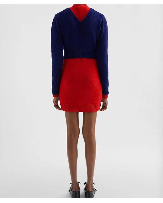 Jil Sander Blue Colorblock Knitted Dress