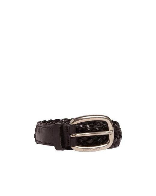 Golden Goose Deluxe Brand White Interwoven Buckle Belt