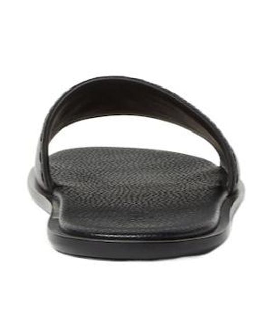 Fendi Black Roma Logo Embossed Slides for men