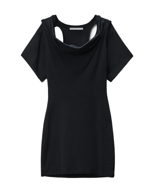 T By Alexander Wang Black Deconstructed Short Dress
