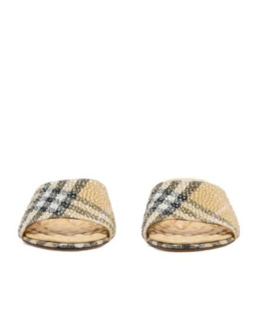 Burberry Multicolor Rhinestone Check Sloane Mules