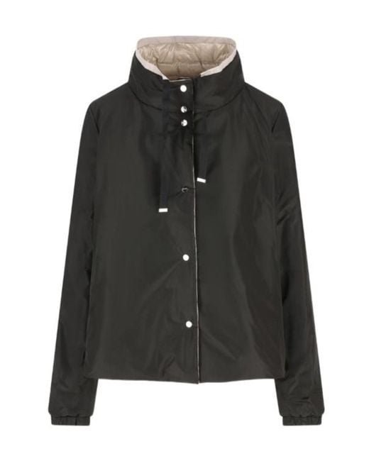 Herno Black Long-Sleeved Reversible Coat
