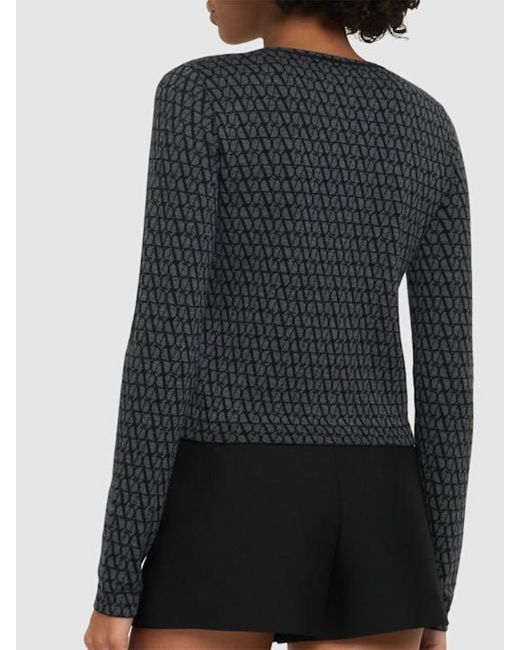 Valentino Black Round-Collar And Long-Sleeved Cardigan