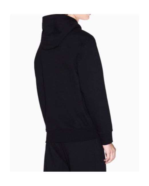 ARMANI EXCHANGE Blue Long-Sleeve Logo-Detail Hoodie for men