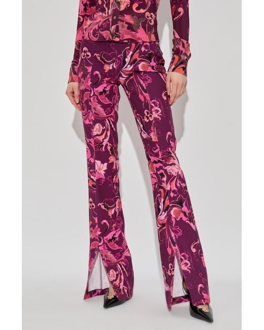 Versace Jeans Couture Barocco Printed Side-Slit Flared Trousers