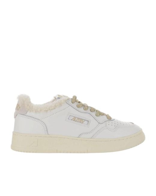 Autry White Low Lace-Up Sneakers