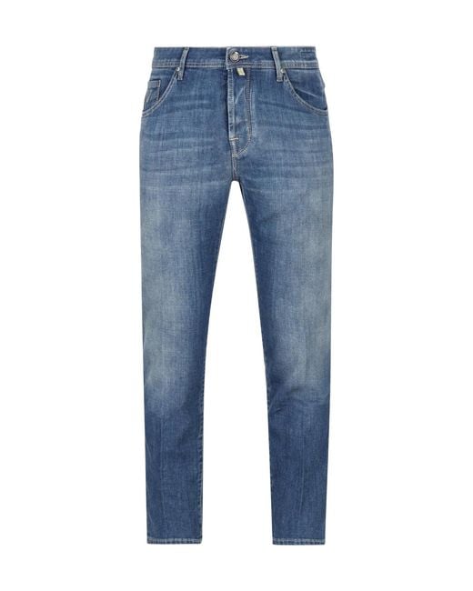 Jacob Cohen Blue Logo Patch Slim-Fit Jeans for men