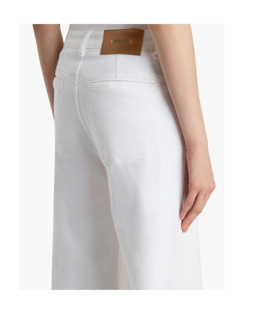Khaite White Logo Patch Wide-Leg Jeans