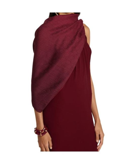 Gucci Red Gg Jacquard Shawl
