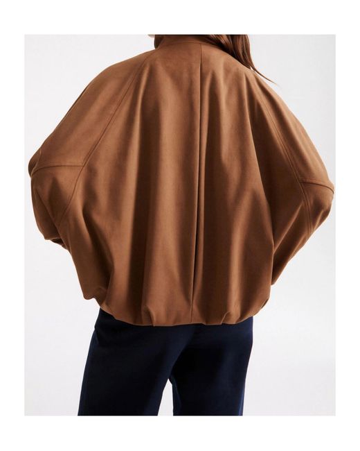 Marella Brown Long-Sleeve Casual Zip-Up Jacket